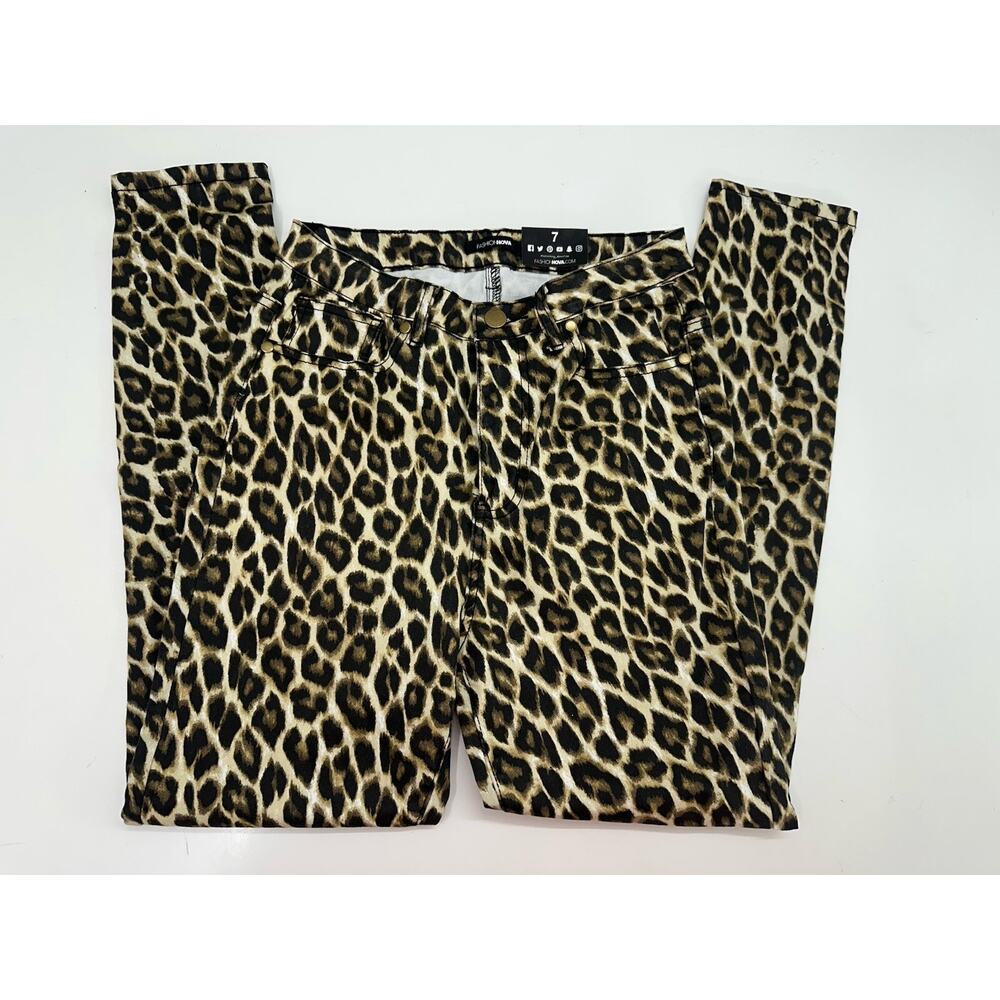 Fashion Nova Juniors Jeans Size 7 Animal Print Denim NWTs